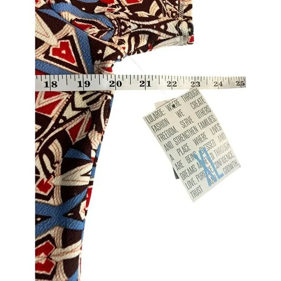 LuLaRoe Amelia Women's Tan , Brown & Blue Dress - Picture 8 of 8